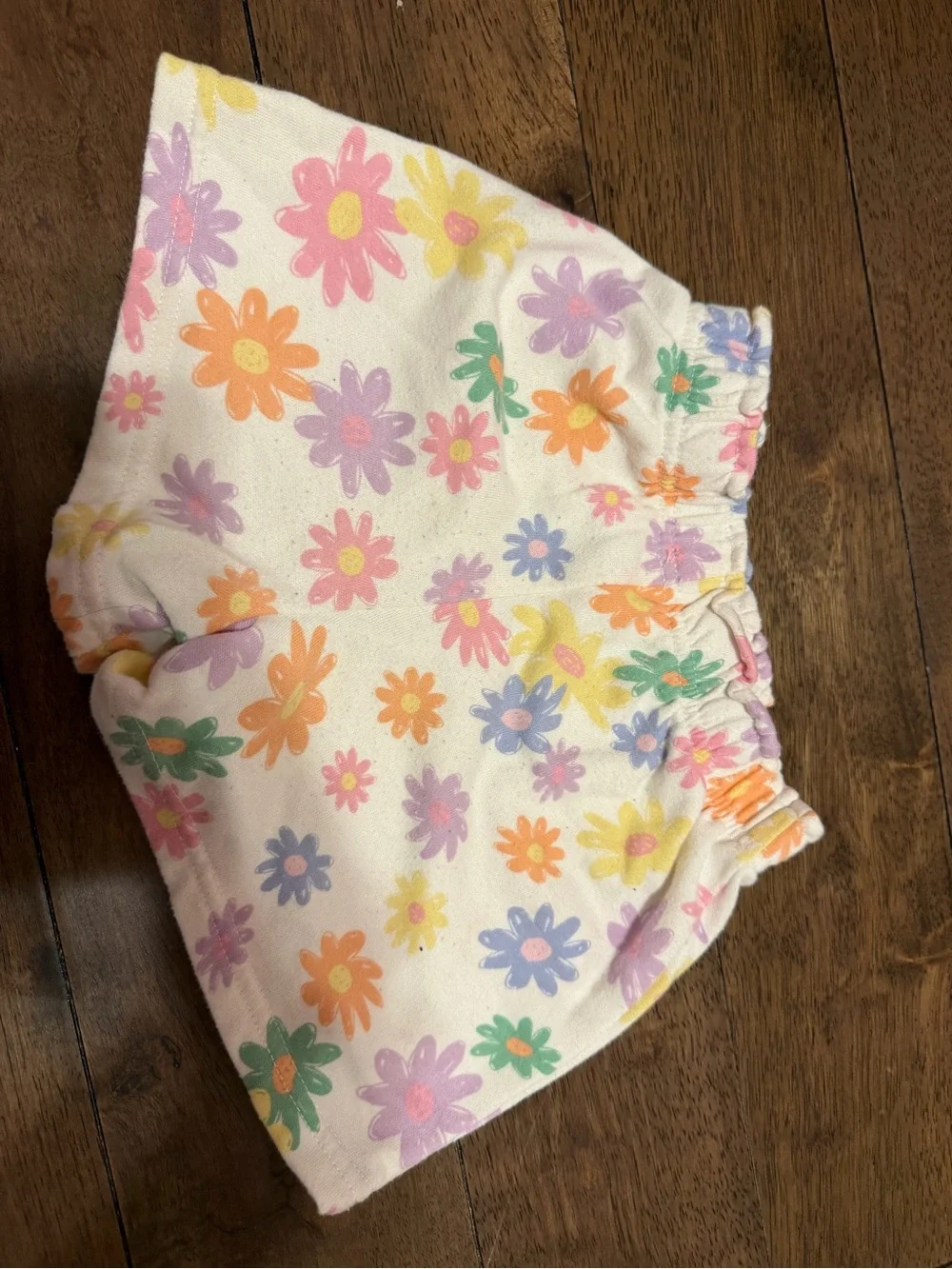 Garanimals White Floral Print Cotton Shorts with Pastel Blooms